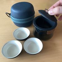 ZenTea Reiseset Tragbares Tee-Set (Kanne & 3 Tassen)