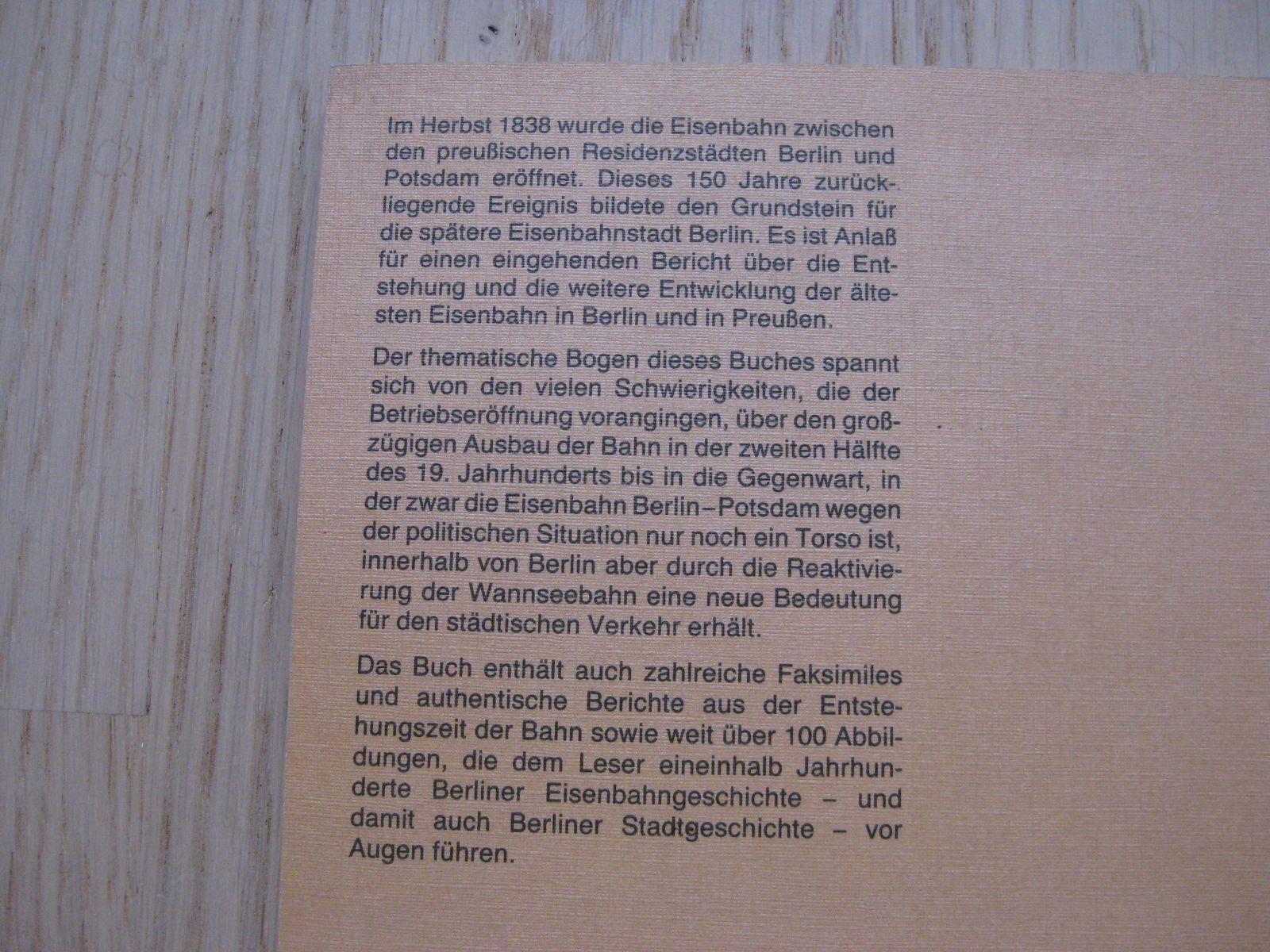 Libri: Buch: 150 Jahre Eisenbahn Berlin-Potsdam – Usato da Malters venduto da Marosko 1
