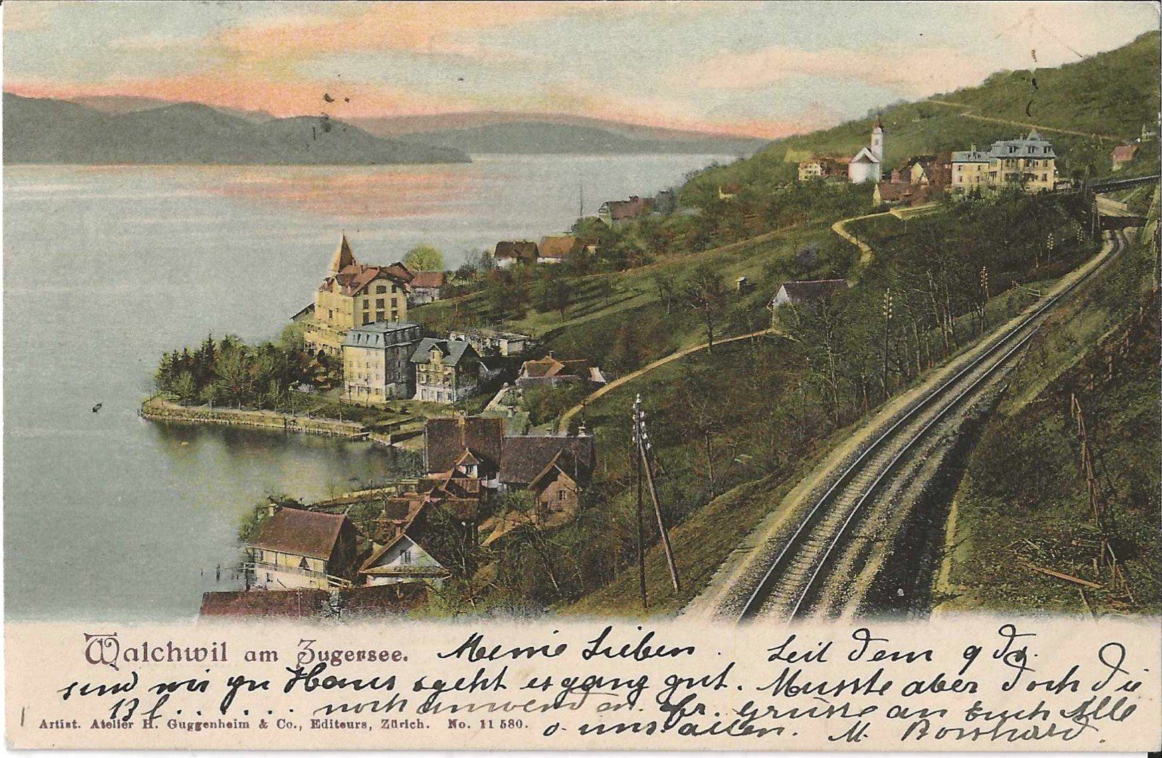 Cartoline postali: Karte Walchwil  1905 – Usato da Zürich venduto da Philacat11