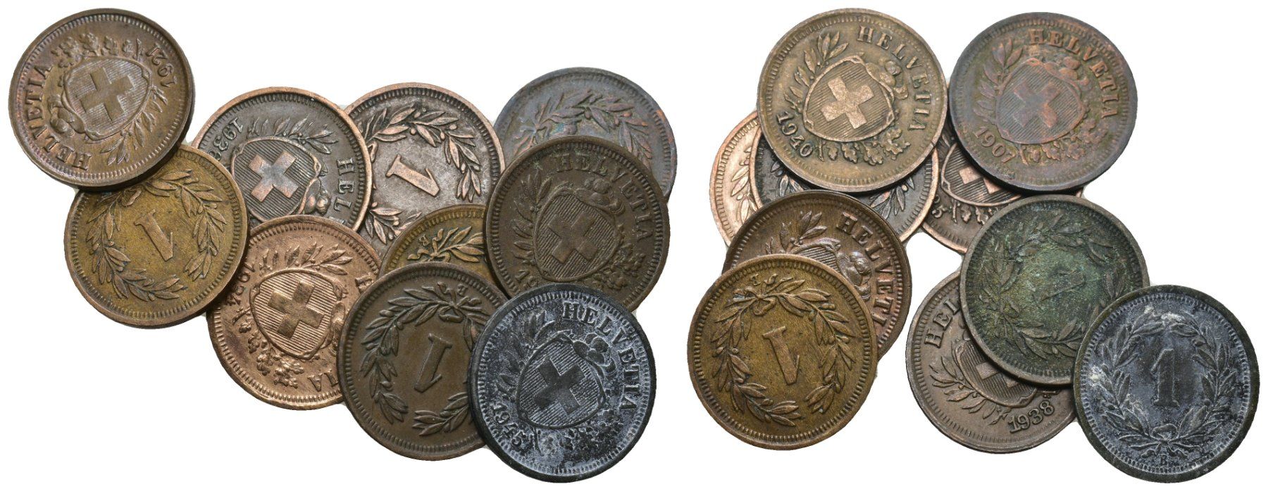 Tutti le monete: Schweiz 1 Rappen Lot – Usato da Bern venduto da numismatictops