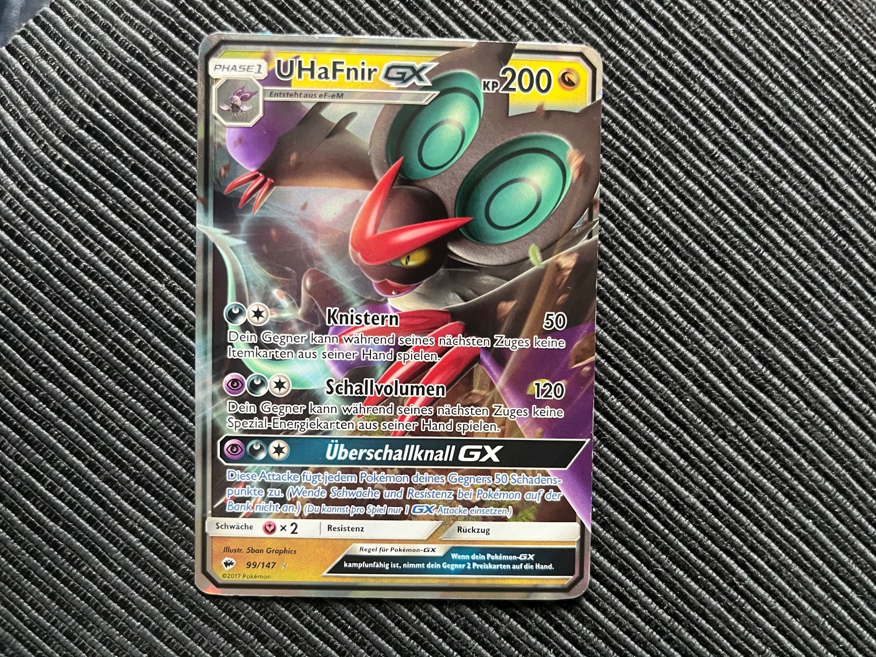 Pokémon Sammelbilder & Trading cards: Pokemon Uhafnir GX Burning Shadows near Mint – Neu (gemäss Beschreibung) aus Wabern von Collectfun