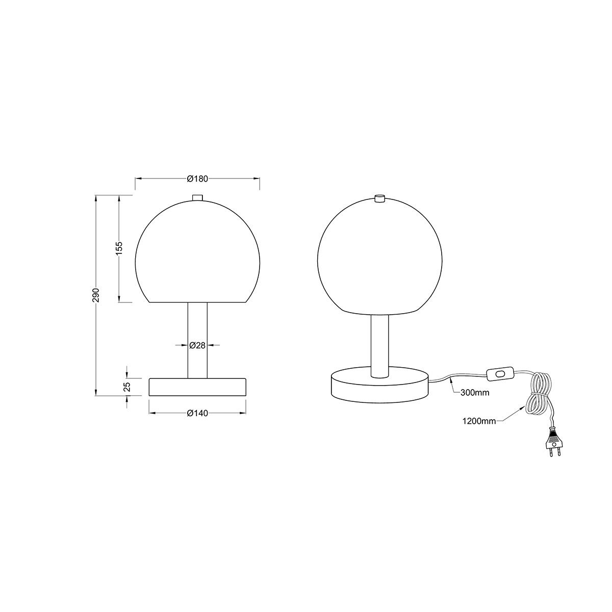 Lampade: Tischleuchte, Pilzform, 29 cm Höhe, IP20 – Nuovo (secondo la descrizione) da Kreuzlingen venduto da Smart-Light 2