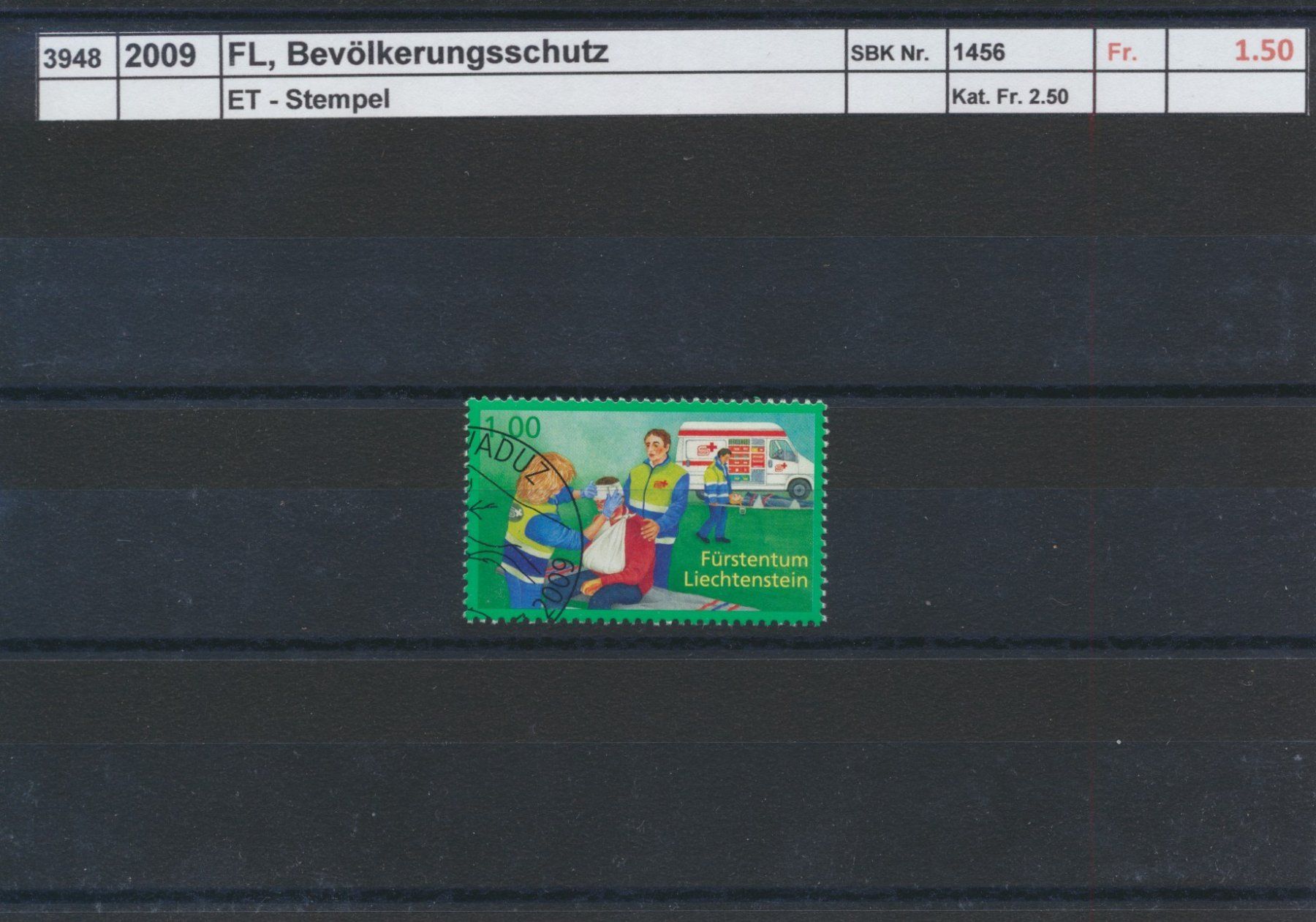 Alle Briefmarken: 2009 FL, "Bevölkerungsschutz", ET - Stempel – Gebraucht aus Winterthur von Zupogeru