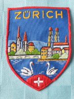 Vintage Badge Wappen ZÜRICH See Schwan ST. GALLER STICKEREI