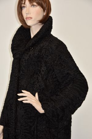 Pelz Mantel/Persianer Jacke Kurzmantel /schwarz Gr.M/L