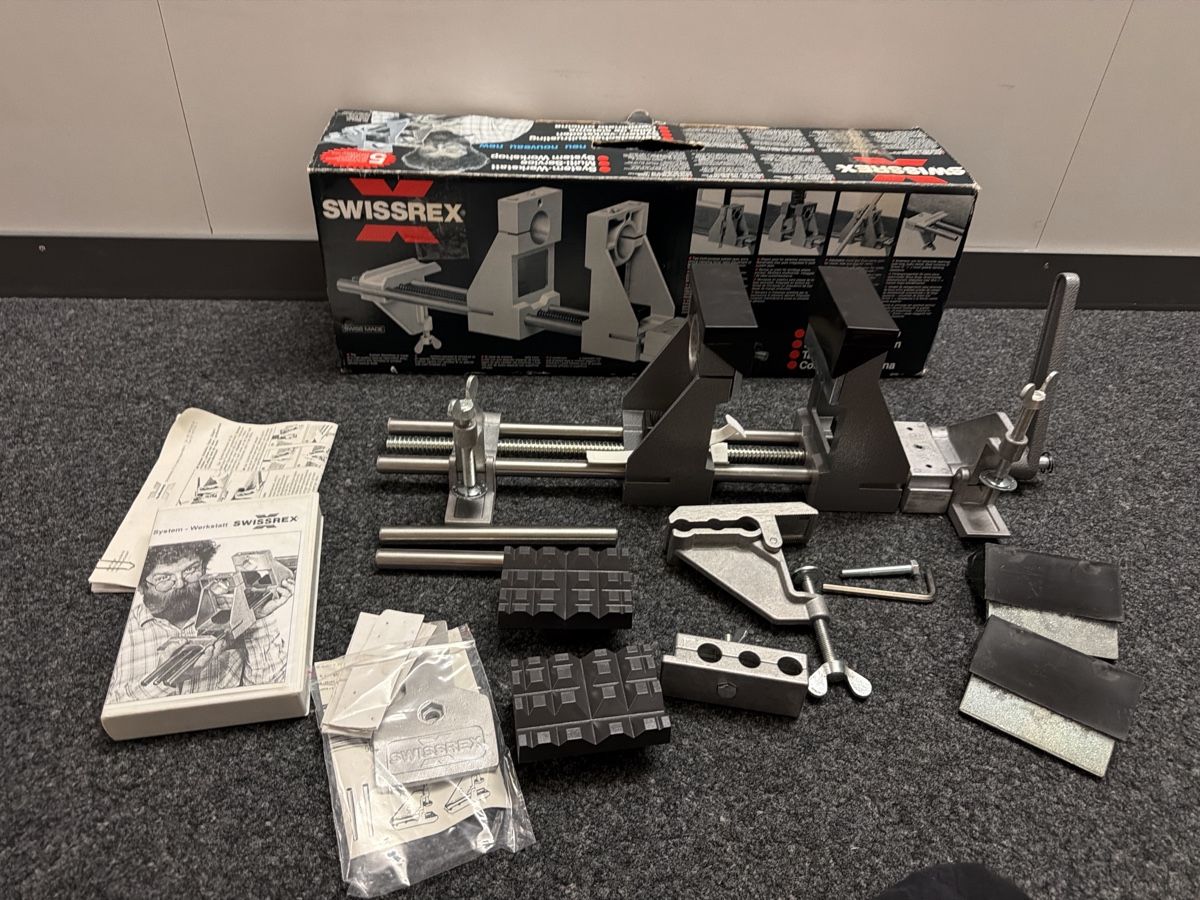 Swissrex Tutti gli attrezzi: Swissrex Spannsystem Werkstatthilfe im Set mit Anleitung – Usato da Thun venduto da BanjoDan