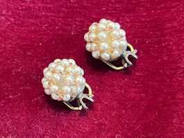 ✨ Boucles vintage italiennes ivoire style mûre rétro 1960