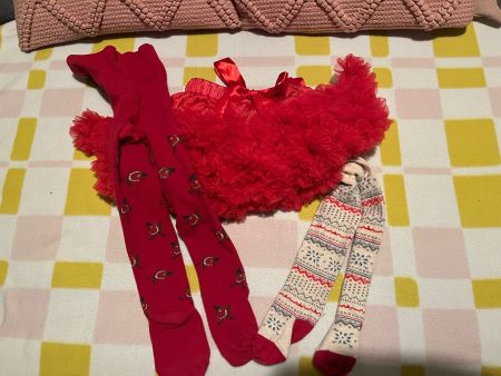 Cute Christmas tutu and 2 pairs of tights 2-3 years
