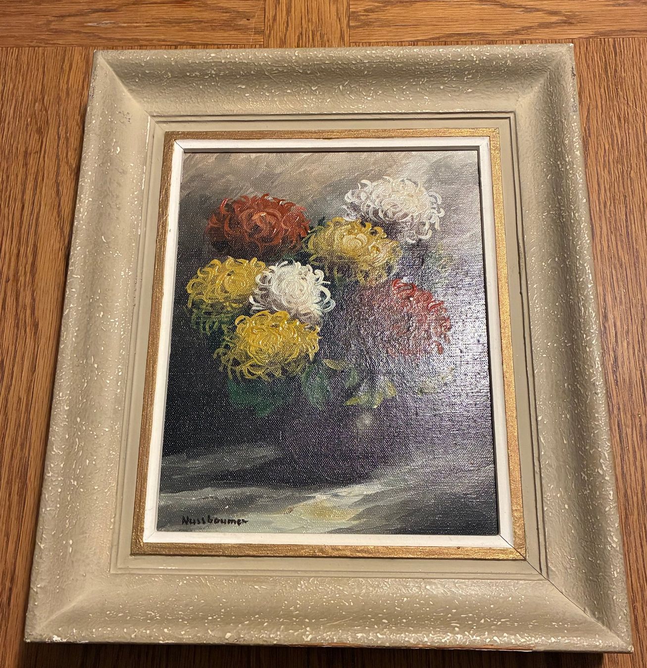 Gemälde: NUSSBAUMER - Chrysanthemen - Öl / Lw - Ca. 1950/60 – Gebraucht aus Meinisberg von duveen 1