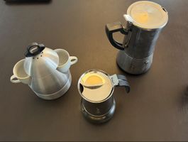 Moka Cafettiera Set 3 pezzi= 2 Bialetti + 1 Vintage Design