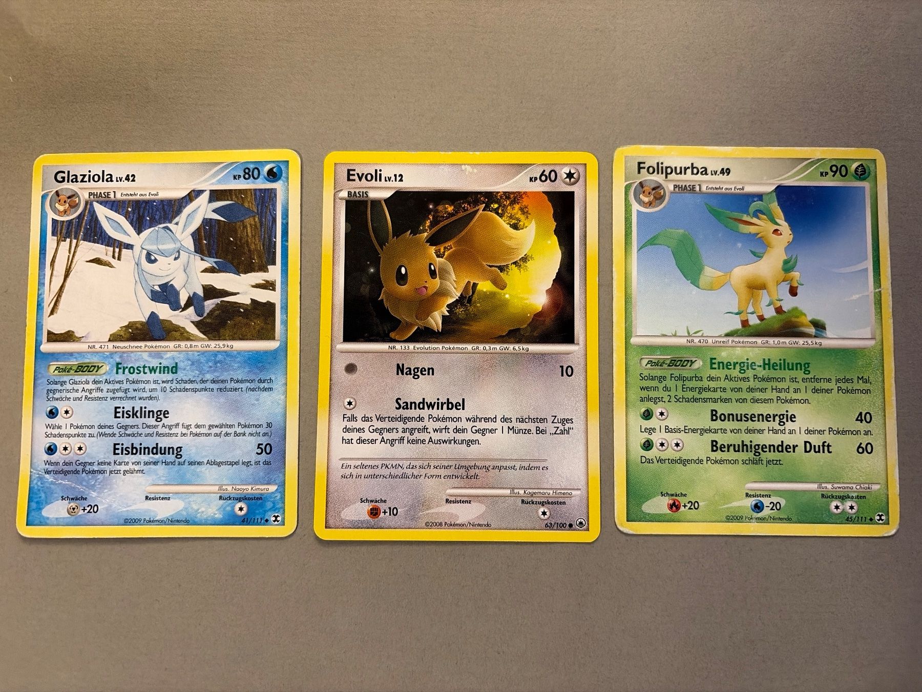 Pokémon Carte collezionabili: Evoli - Folipurba - Glaziola – Usato da Kehrsatz venduto da Riyouu 1