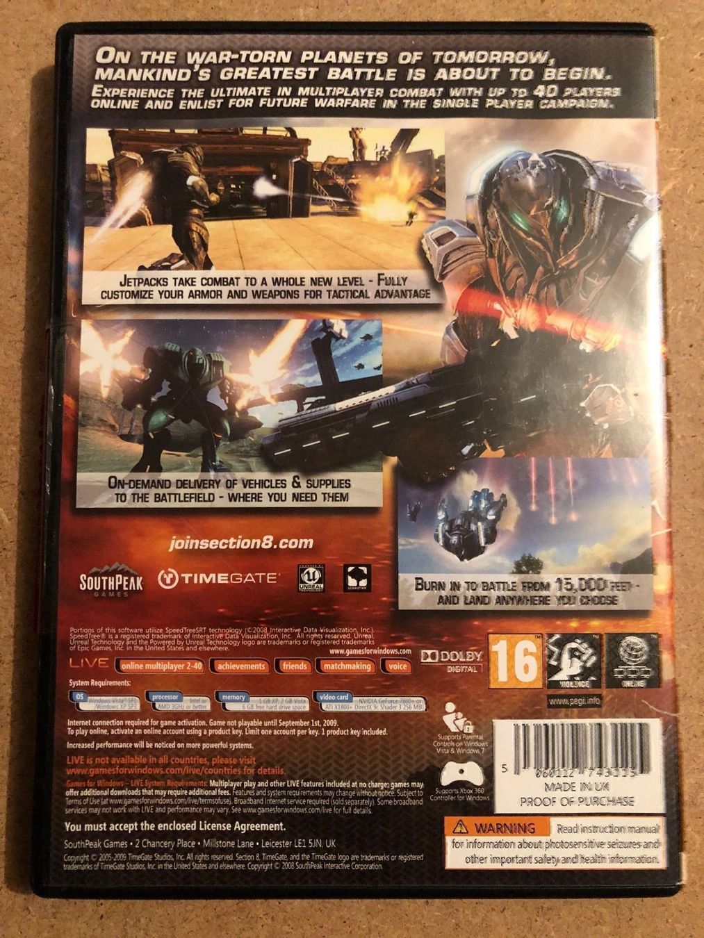 Spiele: Section 8 für PC – Gebraucht aus Kestenholz von Inna09 1