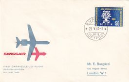 Erstflug Swissair Caravelle Zürich - London 1960