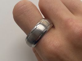 Xenox Massiv Edelstahl Silberne Ring