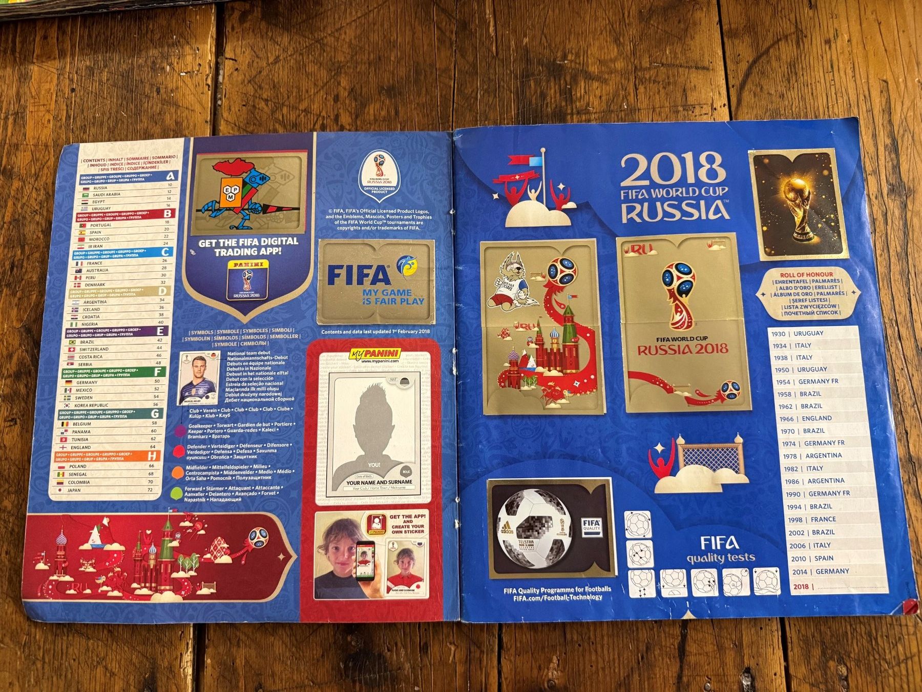 Panini Album: Album Panini WM 2018 - Komplett – Usato da Chiggiogna venduto da TheLegend88 1