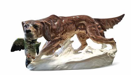 Statuette: Grosse Keramik Figur Vintage, Jagdhund "Royal Dux" – Usato da Zug venduto da urzeit 3