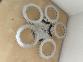 Deckenleuchte Kristall Ringe modern 5-flammig neuwertig