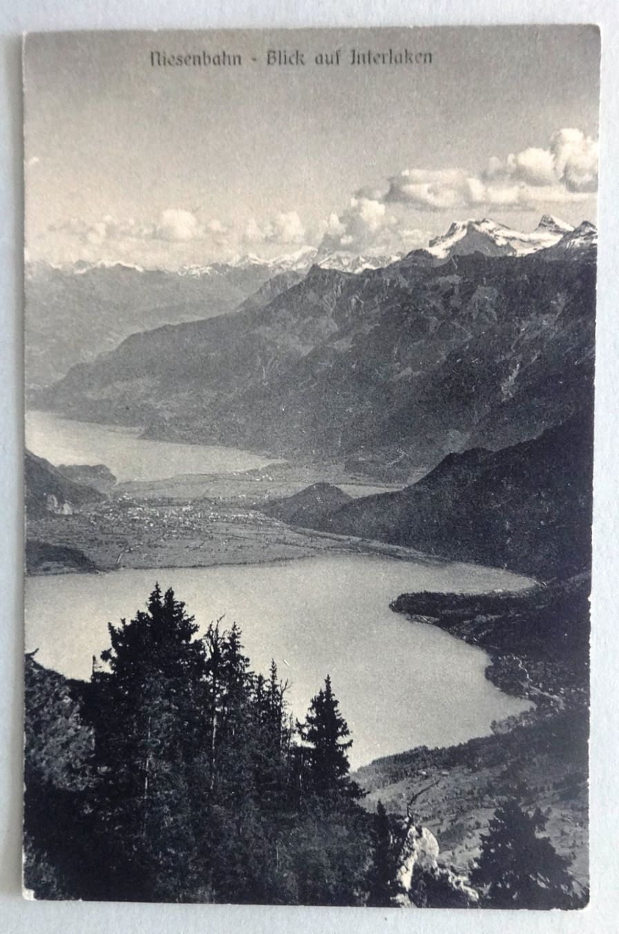 Cartoline postali: Niesenbahn - Blick auf Interlaken – Usato da Fétigny venduto da Billy2miny