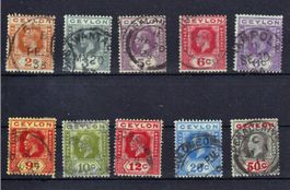 Ceylon, Los von 10 Briefmarken ⊙.