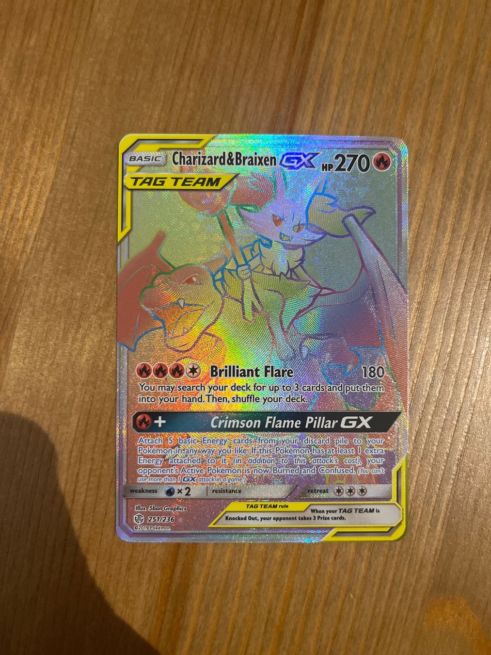 Pokémon Carte collezionabili: Pokemon Charizard & Braixen GX Rainbow Cosmic Eclipse NM – Nuovo (secondo la descrizione) da Wabern venduto da Collectfun