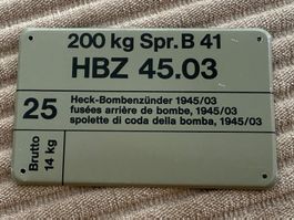 MUN Schild: 200kg Spr B 41 HBZ - Schweizer Luftwaffe