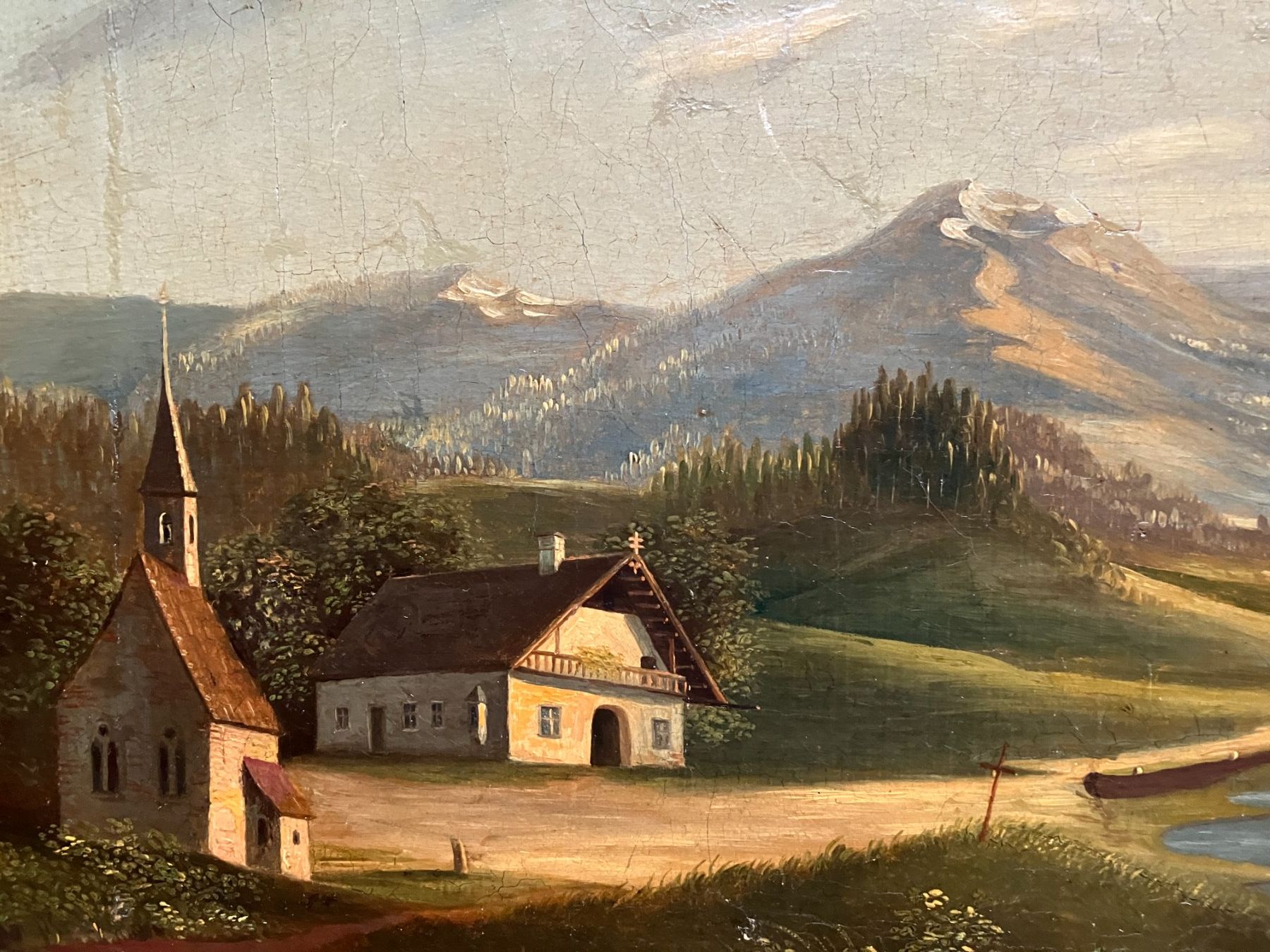 Gemälde: Landschaft mit Burg und Kapelle – Gebraucht aus Männedorf von Amleto3 3