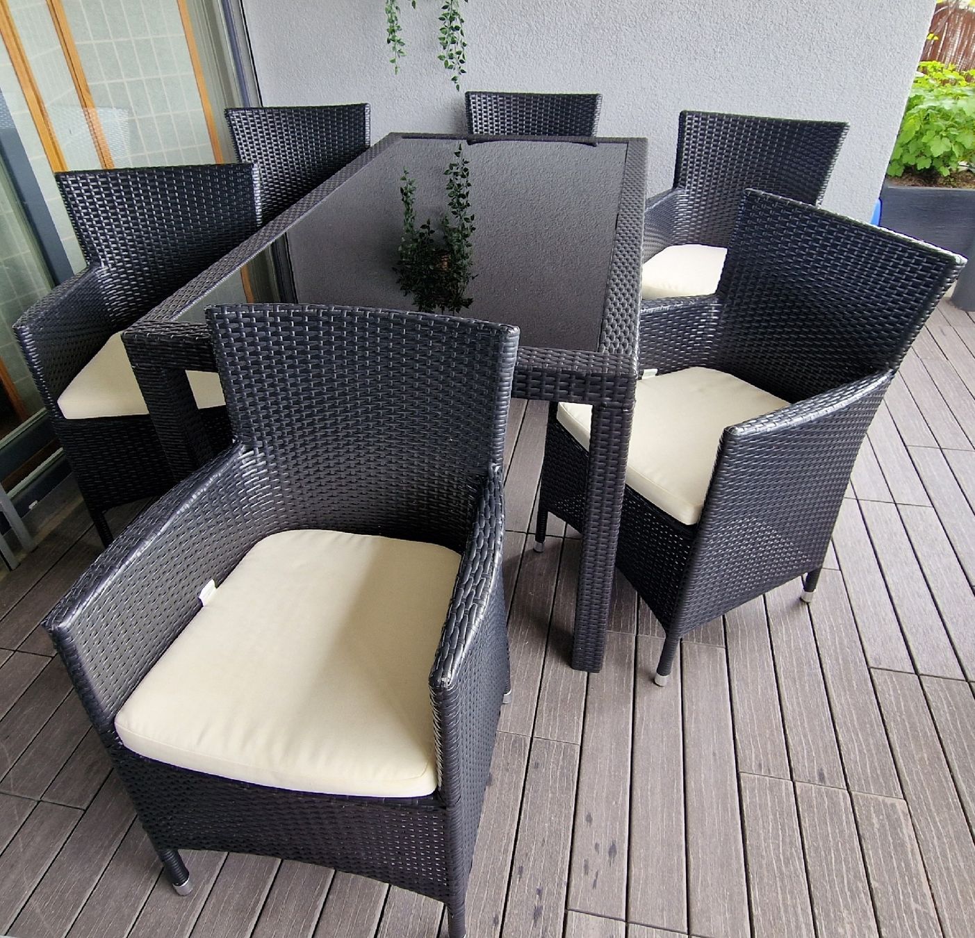 Set di tavolo e panche: Rattan Sitzgruppe – Usato da Zug venduto da Moehrli81 1