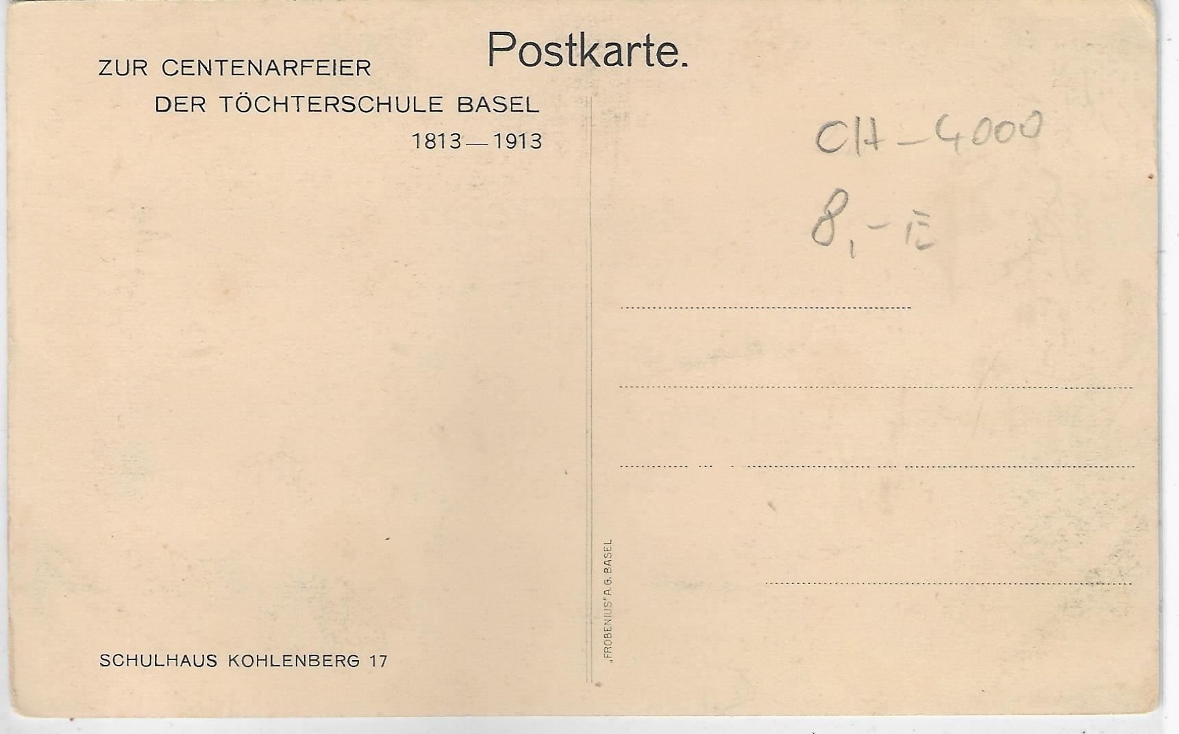Cartes postales: Basel - Töchterschule – D'occasion à Ettingen par Kartenplanet 1