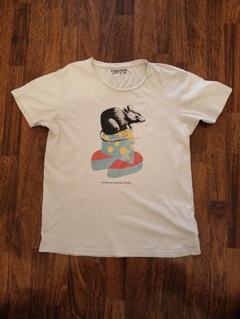 T-shirt Pull&Bear souris taille M homme blanc