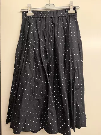 UNIQLO Baumwolle Rock gepunktet schwarz weiss Gr.S NEU
