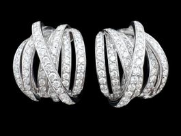 KURZ Ohrringe Brillanten 3.8ct 18k WG Zertifikat *S2271