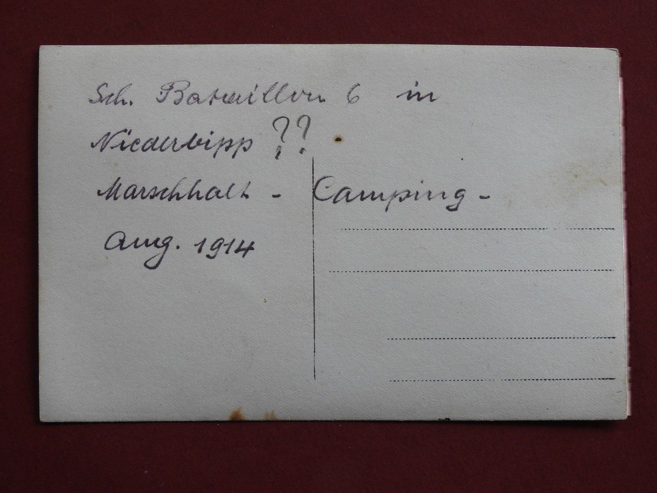 Cartoline postali: Camping - August 1914 – Usato da Rain venduto da 999-800-K 1
