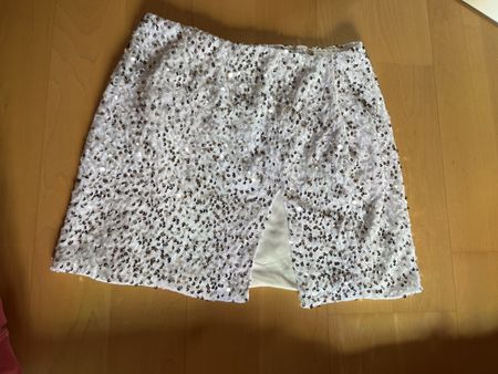 Weisser Pailletten Minirock Grösse L