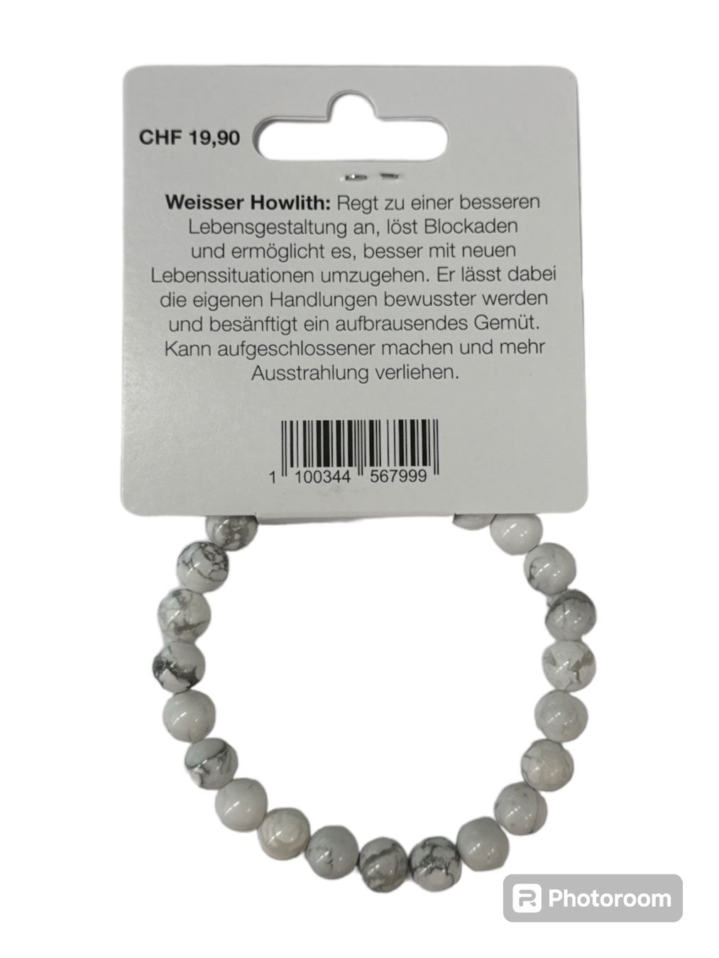 Bracciali & Braccialetti: Echtstein Chakra Armband 8mm / Weisser Howlith – Nuovo e nell'imballaggio originale da Oensingen venduto da Liquidations-Shop 1