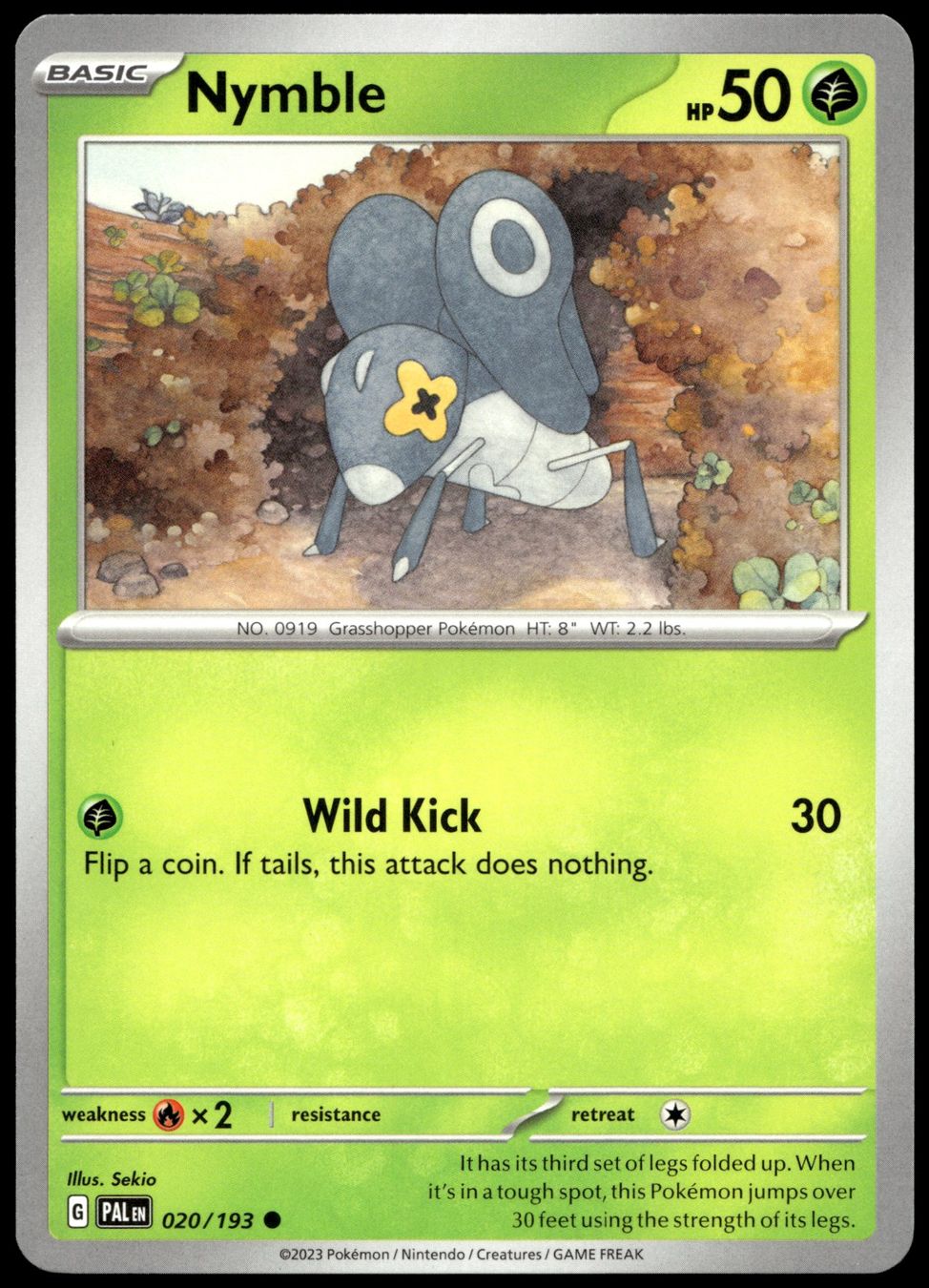 Pokémon Carte collezionabili: Pokémon Nymble 020/193   SV02 Paldea Evolved – Usato da Le Mouret venduto da PokemonCards_CH