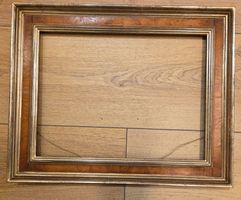 Joli cadre argent et placage de bois 33.5x25.5 cm