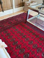 Tapis Afghan en laine rouge