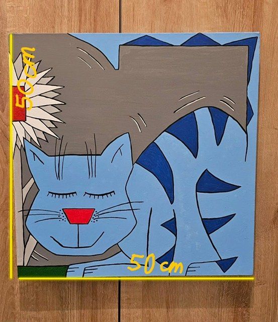 Gemälde: 3 Gemälde, Katzen 50x50cm neuwertig – Gebraucht aus Waltenschwil von gaby70 1