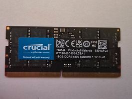 Crucial 16GB DDR5-4800 SODIMM RAM | Laptop Arbeitsspeicher |