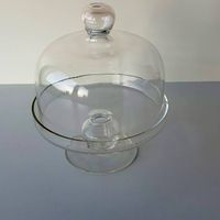 Glas-Tortenplatte mit Glasglocke auf Fuss  Ø 26 cm