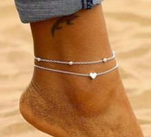 2xFusskettchen-Fussarmband-elegant-sexy--Schmuck-Sommer