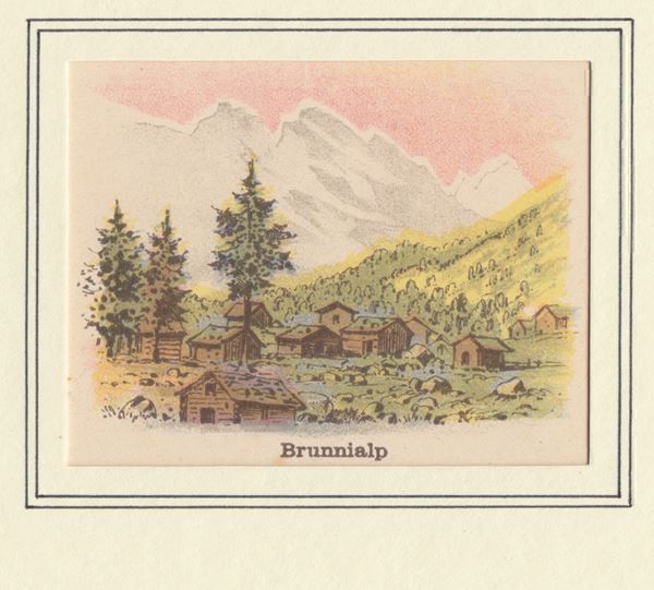 Grafica & Litografie: BRUNNIALP, LITHOGRAPHIE 1894 – Antico da Grüningen venduto da Kartensammler