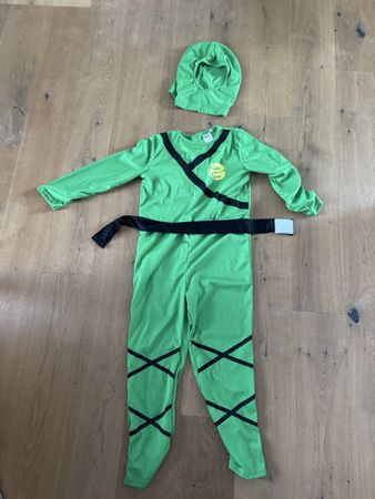 Ninja Kostüm grün, Grösse 122-140 neuwertig