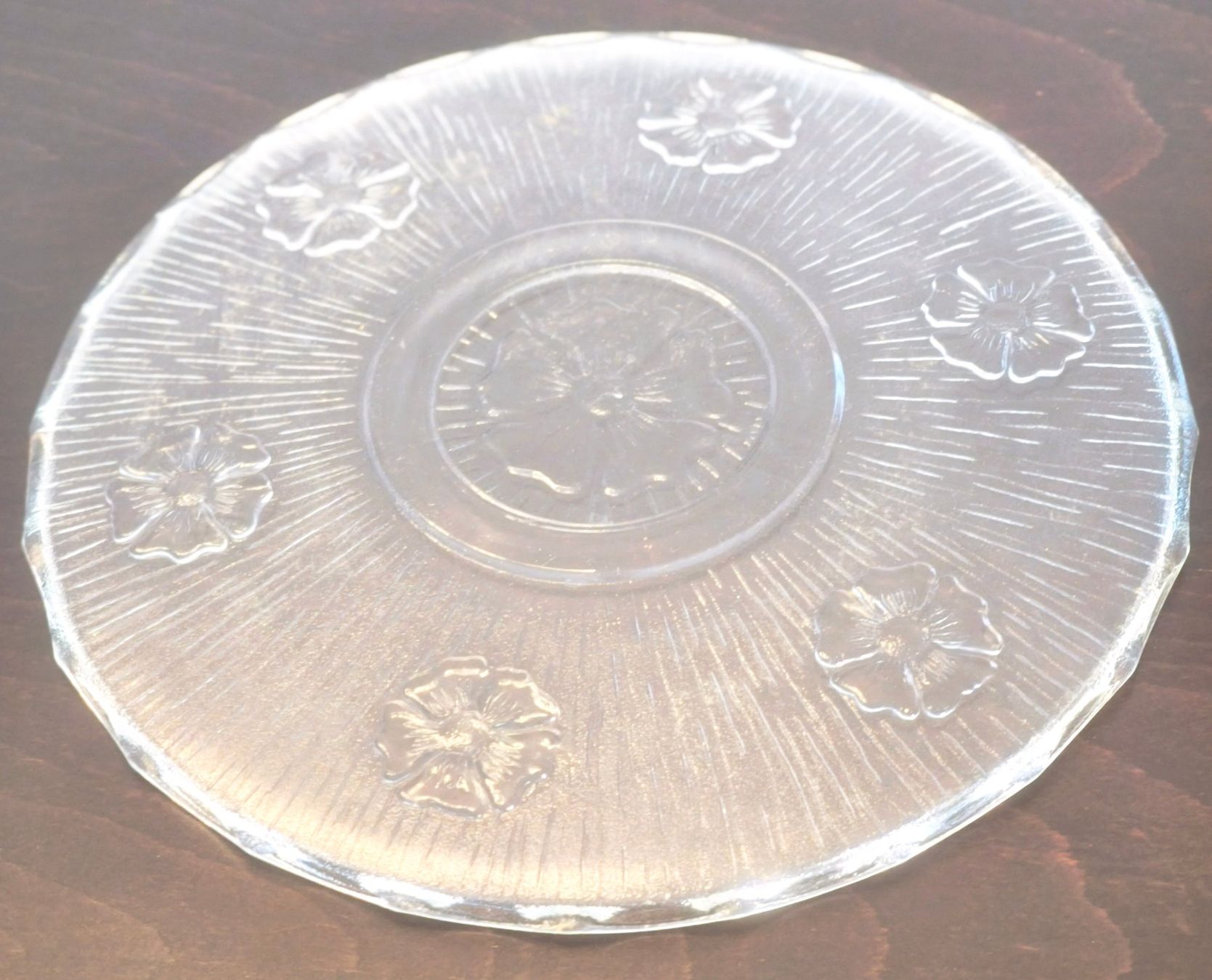 Piatti: Glas Teller mit Blumenmuster, Vintage, Durchmesser 30cm – Usato da St. Gallen venduto da Arti24 4