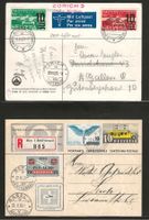 1937/1938 : 2 Karten mit CH Flugpost