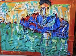 B. Providzalo "Superman" 120 x 160 cm Acryl+Gips/Leinwand