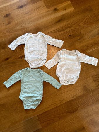 3er Set Baby Body langarm, Gr. 62, Manor, Bio Cotton