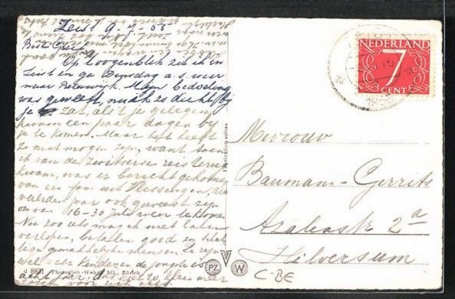 Cartoline postali: Zweisimmen, Hotel Post, Oldtimer, gelaufen 1955 – Usato da Frauenfeld venduto da POML 1