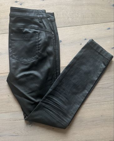 Lederlook Hose von Street One, dunkles olivegrün, Gr. 38