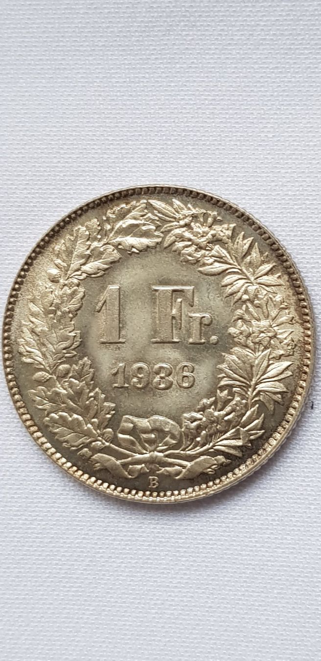 Alle Münzen: 1 Franken 1936 Schweiz – Gebraucht aus Dällikon von Toyfan 2
